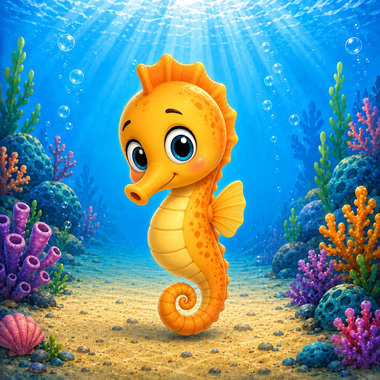 Timo, un caballito de mar naranja